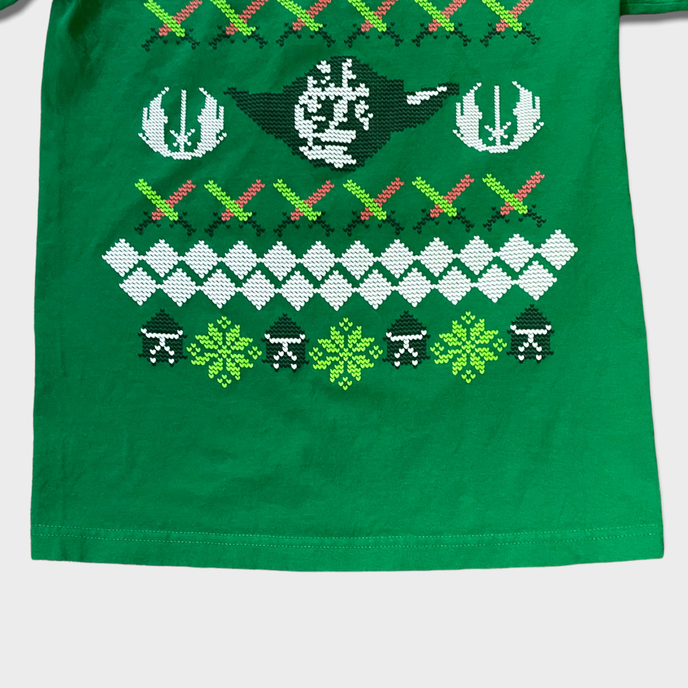 Star Wars Yoda Cross-Stitch, Needlepoint Christmas, Holiday, Winter T-Shirt - Picture 5 of 7